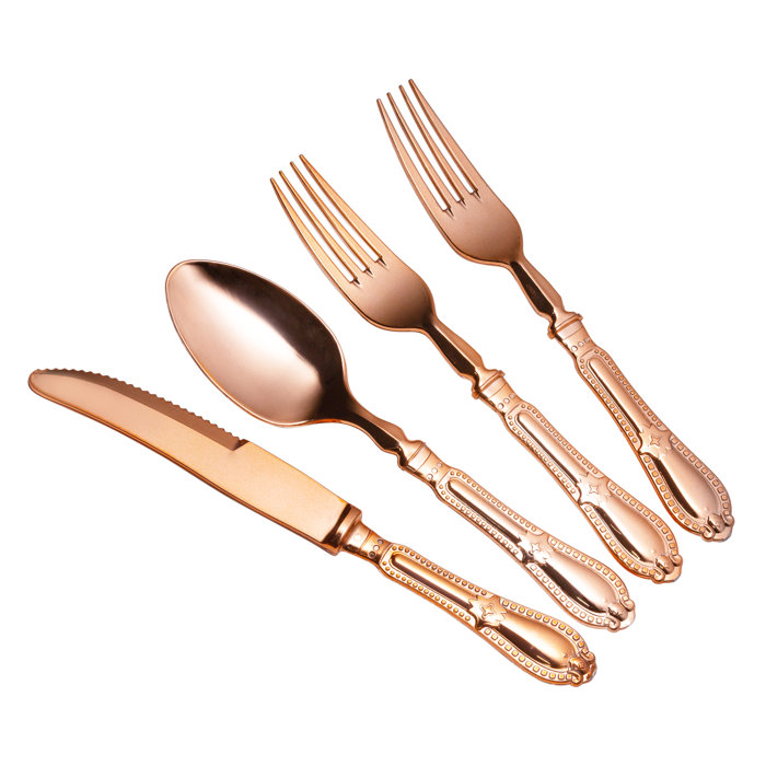 Posh Setting Heavy Weight Plastic Disposable Flatware Set Wayfair Canada